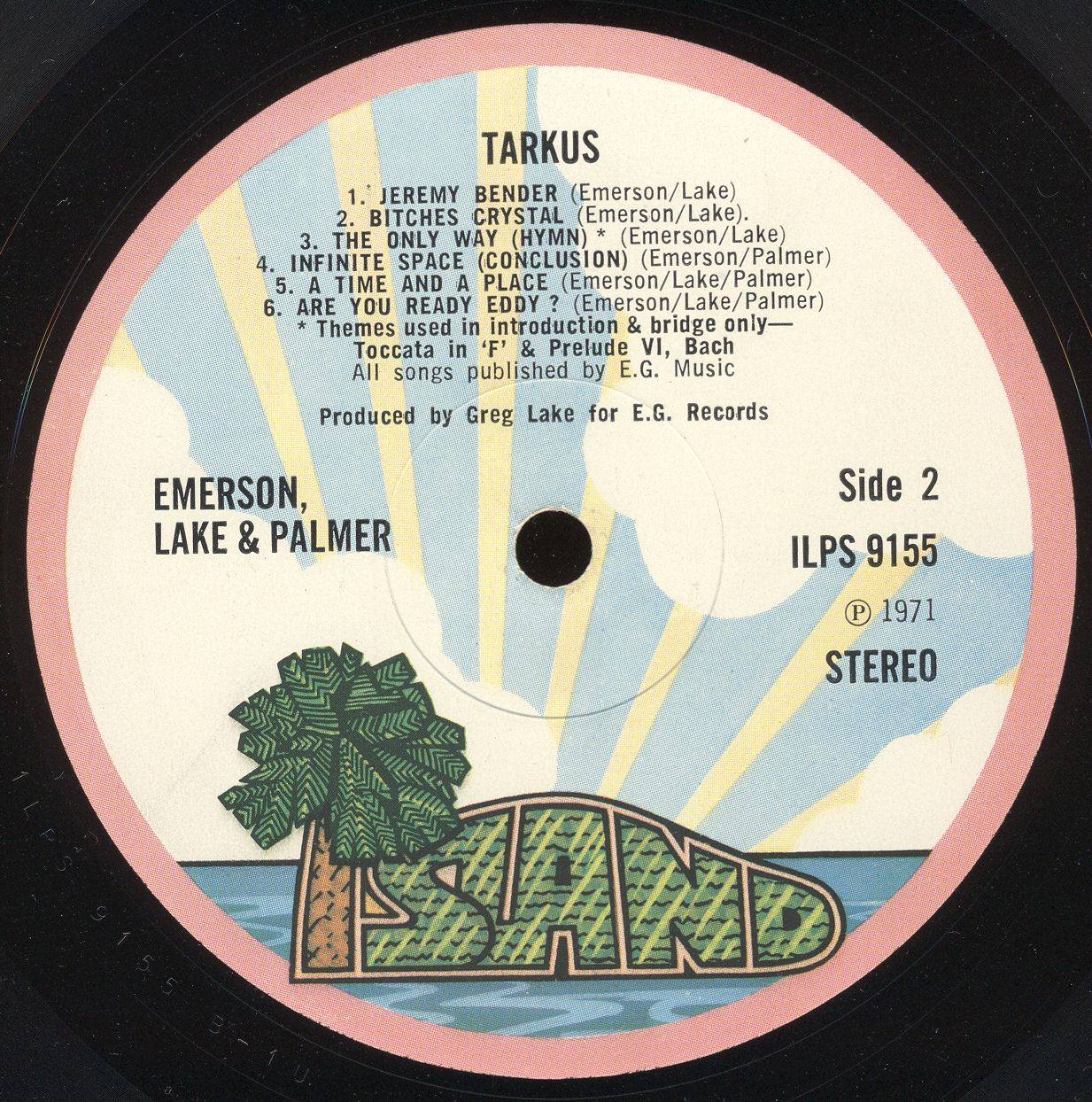 Emerson, Lake and Palmer Tarkus [lp label b uk]